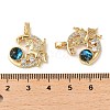 Moon with Unicorn Rack Plating Brass Micro Pave Cubic Zirconia Pendants KK-C037-04G-3