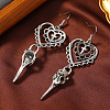 Gothic Heart Cross Skull Dangle Earrings MU2245-4