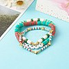 Handmade Polymer Clay Beads Stretch Bracelets Sets BJEW-JB06353-04-2