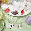 Sport Theme Alloy Enamel Wine Glass Charms AJEW-JO00209-2