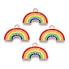 Rainbow Color Alloy Enamel Pendants ENAM-K067-15-1