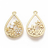 Brass Micro Pave Clear Cubic Zirconia Peg Bails Pendants KK-T051-09G-NF-2