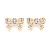 Brass Micro Pave Cubic Zirconia Beads KK-N276-11G-1