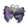 Butterfly Natural Fluorite Adjustable Rings G-P547-06P-3