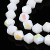 Opaque Solid Color Electroplate Glass Beads Strands EGLA-A039-P6mm-L15-3
