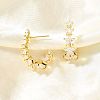 Star Brass Micro Pave Clear Cubic Zirconia Stud Earrings EJEW-R018-02G-2