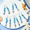 Synthetic Turquoise Chips Dangle Earring EJEW-JE05436-2