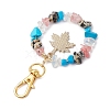 Natural & Synthetic Gemstone Chips Beads & Maple Leaf Alloy Enamel Pendant Decoration KEYC-JKC01018-6