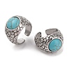 Round Synthetic Turquoise Cuff Rings RJEW-B040-05AS-1
