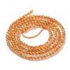 Electroplate Transparent Glass Beads Strands GLAA-H021-01A-FR06-5