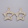 Brass Micro Pave Cubic Zirconia Pendants ZIRC-L070-41G-1