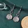 Hexagon Natural Rose Quartz Dangle Earrings EJEW-K298-01P-09-1