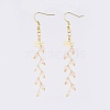 Natural Rose Quartz Dangle Earrings EJEW-JE03634-02-1