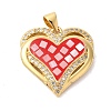 Heart Brass Micro Pave Cubic Zirconia Pendants KK-K385-045G-2