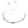 Adjustable Glass Seed Bead Braided Bead Bracelets for Women VT9382-44-1