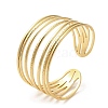 Ion Plating(IP) 304 Stainless Steel Multi Line Cuff Bangles for Women BJEW-L682-009G-3