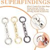 SUPERFINDINGS 6Pcs 3 Colors Zinc Alloy Bag Extender Cable Chains FIND-FH0003-59-4