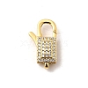Brass Micro Pave Clear Cubic Zirconia Lobster Claw Clasps KK-A266-24A-G-1