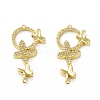 Brass Micro Pave Clear Cubic Zirconia Connector Charms KK-E068-VB073-2