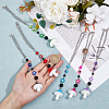 DICOSMETIC 6Pcs 6 Colors Resin Mushroom/Evil Eye/Flower Pendant Decorations HJEW-DC0001-10-3