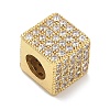 Rack Plating Brass Micro Pave Cubic Zirconia Beads KK-L224-036G-2