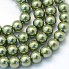 Baking Painted Pearlized Glass Pearl Round Bead Strands HY-Q003-10mm-49-1