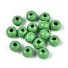 Spray Painted Round Natural Schima Wood Beads WOOD-A018-6mm-08-1