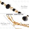 Iron & Black Glass Layered Body Chains for Women WGFBD6B-01-4