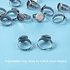 Adjustable 304 Stainless Steel Finger Rings Components STAS-UN0001-10-6