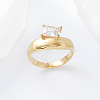 304 Stainless Steel Glass Finger Rings MD8256-1-4