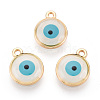 Epoxy Resin Enamel Evil Eye Charms RESI-T045-031B-06-3