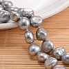 Natural Pearl Nuggets Beaded Necklace NJEW-P126-B-01D-01-2