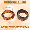 2Pcs 2 Colors Acrylic Bangles for Women BJEW-UN0001-76-3