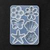 Flower & Shell & Starfish & Paw Print & Butterfly Silicone Molds X-DIY-P059-07-2