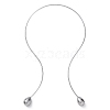 304 Stainless Steel Open Teardrop Choker Necklaces for Women NJEW-C068-01P-4