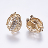 Alloy Rhinestone Stud Earring Findings PALLOY-F201-25G-2