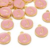 Golden Plated Alloy Enamel Charms X-ENAM-S118-07J-4