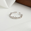 Rhodium Plated Bowknot 925 Sterling Silver Open Cuff Rings for Women STER-P065-19P-2