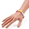 Curved Tube Opaque Acrylic Beads Stretch Bracelet for Teen Girl Women BJEW-JB06940-03-2