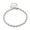 Non-Tarnish 304 Stainless Steel Oval Ball Chain Bracelets for Women BJEW-C046-01P-1