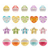 200Pcs 4 Style 1-Hole Transparent Acrylic Buttons TACR-PJ0001-04-1