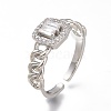 Brass Micro Pave Clear Cubic Zirconia Cuff Rings RJEW-N031-08A-4