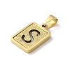304 Stainless Steel Alphabet Pendants STAS-S152-01G-S-2