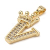 Rack Plating Brass Micro Pave Cubic Zirconia Pendants KK-D535-01V-RS-2