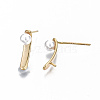 Brass Stud Earring Findings KK-S356-133G-NF-3