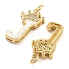 Brass Micro Pave Clear Cubic Zirconia Pendants KK-G498-01J-02-2