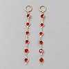 Alloy Flat Round Tassel Leverback Earrings EJEW-WH0020-36C-1