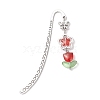 Glass Tulip Charms Bookmarks AJEW-JK00363-4