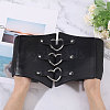 PU Leather Wide Elastic Corset Belt with Alloy Heart Buckle AJEW-WH0007-26-3