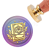 Brass Wax Seal Stamp with Handle AJEW-WH0184-0205-1